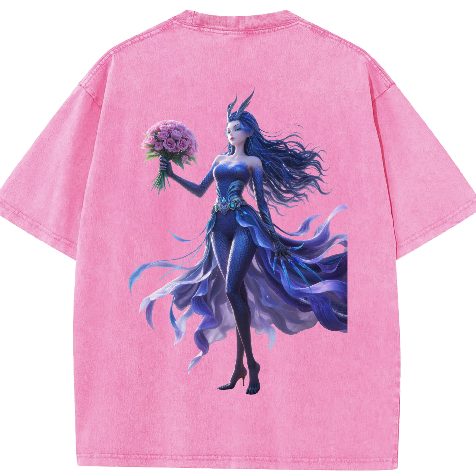 （画像用） Ne Zha 2 ナタ 魔童の大暴れ 綿100% ヴィンテージ風 半袖Tシャツ（背面プリント）